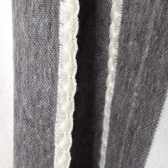 Ladies Poncho Cream Brown Green Crocheted Trim Unbranded One Size - Picture 5 of 5